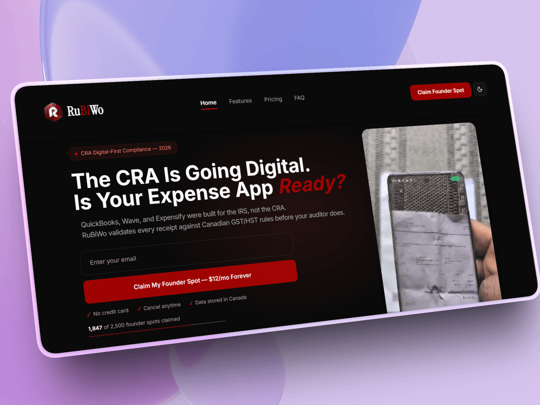 SaaS Landing Page - Canadian Tax Compliance App